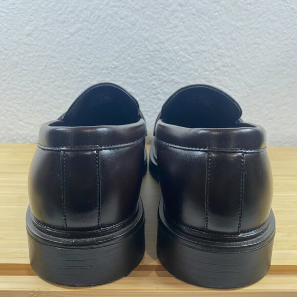 Zara Man Brown Leather Tassel Loafers Lug Sole Dress Shoes US 8 (Zara EU 41) - Picture 5 of 9